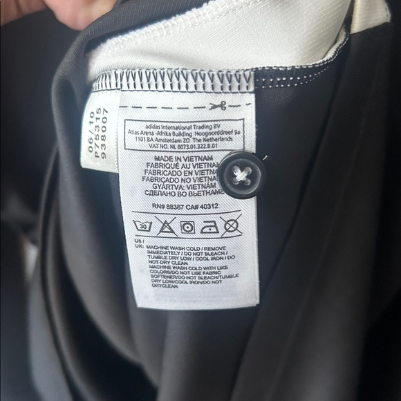 Black and White Long Sleeve Golf Adidas Polo Shirt. Pinehurst. - Picture 5 of 6